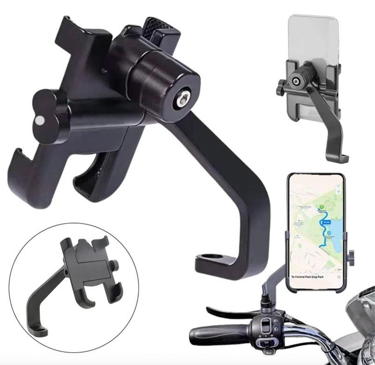 360° Adjustable Bike & Motorcycle Phone Holder – Secure Grip Mount