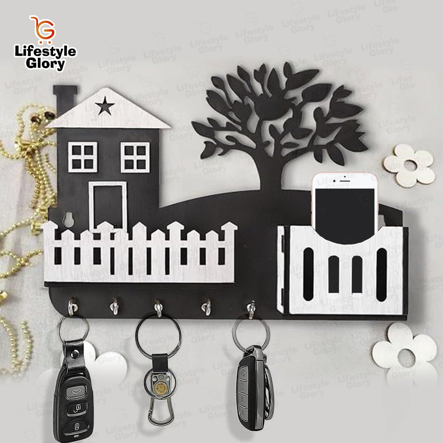 Lifestyle Glory Brand Wooden Home Tree Mobile and Keys Holder