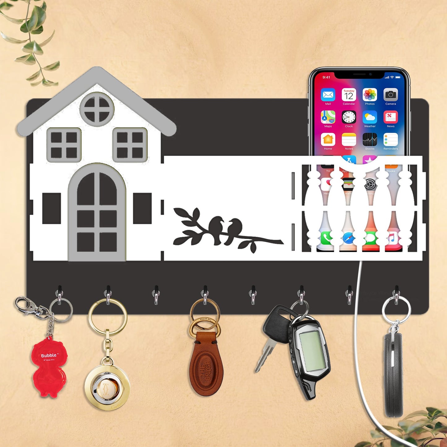 Lifestyle Glory Brand Wooden Home Tree Mobile and Keys Holder