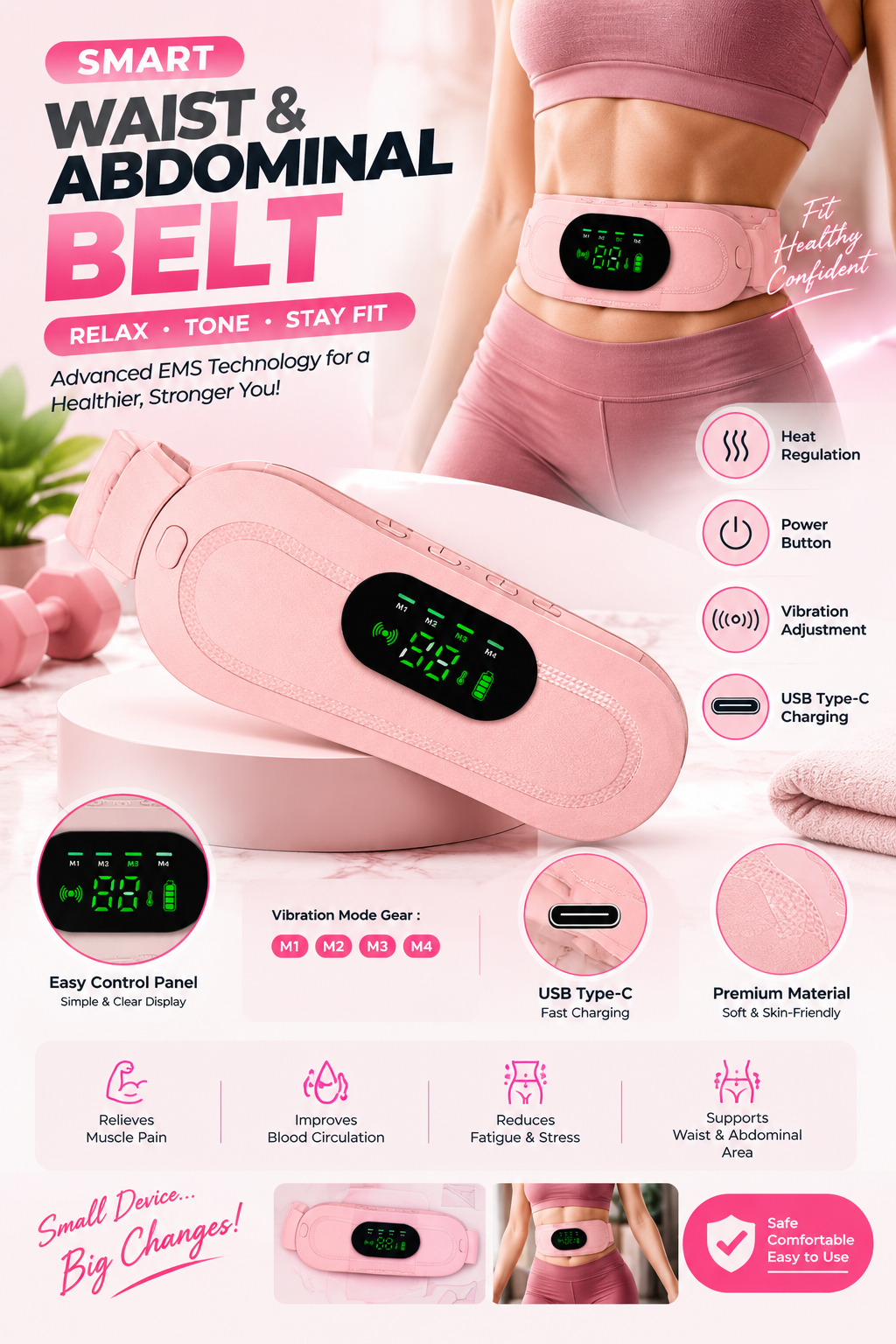 Pain releaf heat cramp period belt