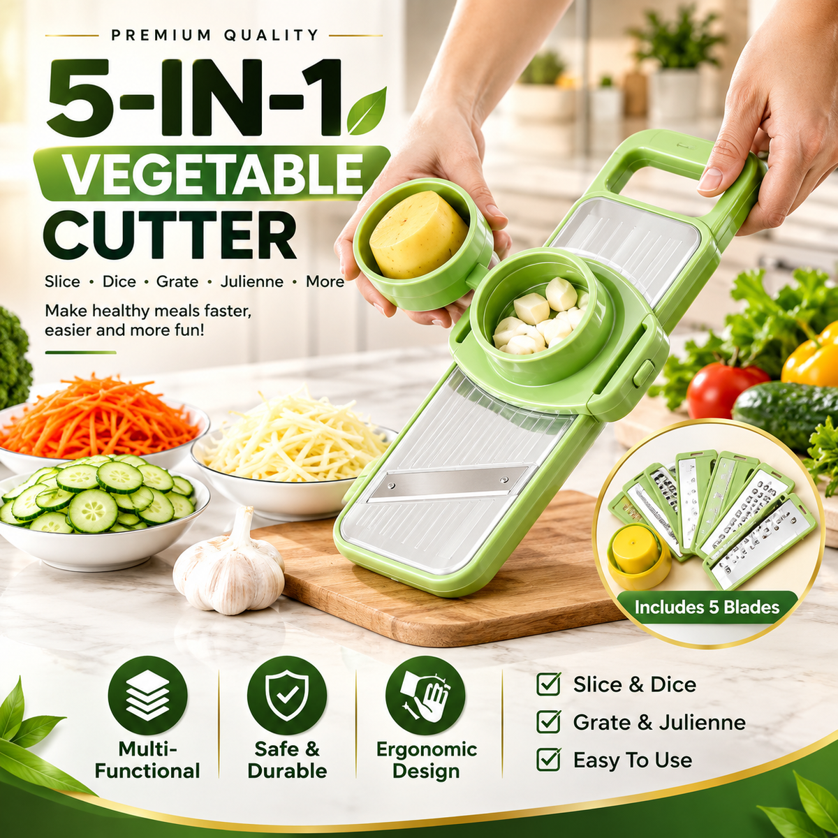 5-in-1 Pro Chef Cutter ✨