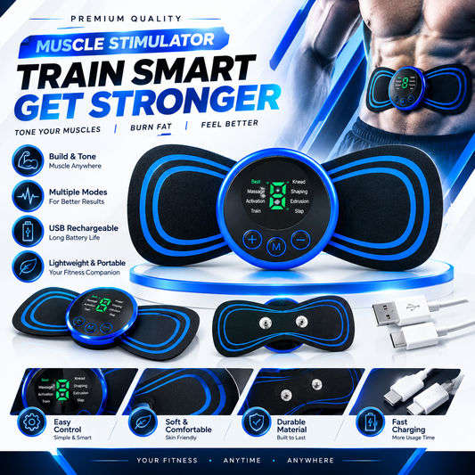 Portable EMS Mini Electric Neck Back Body Massager