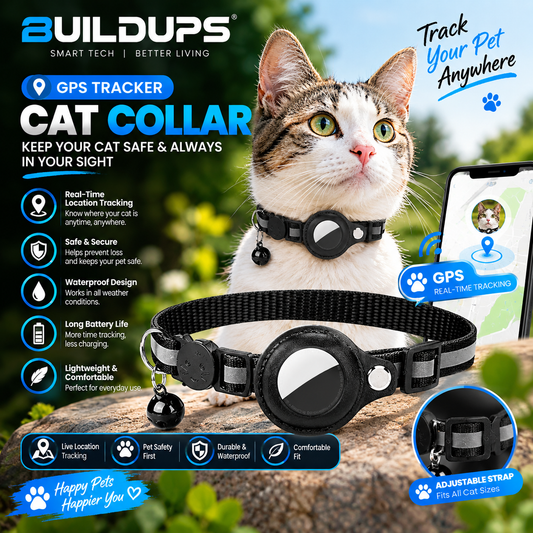 Smart GPS Tracker Cat Collar – Adjustable Pet Safety Collar