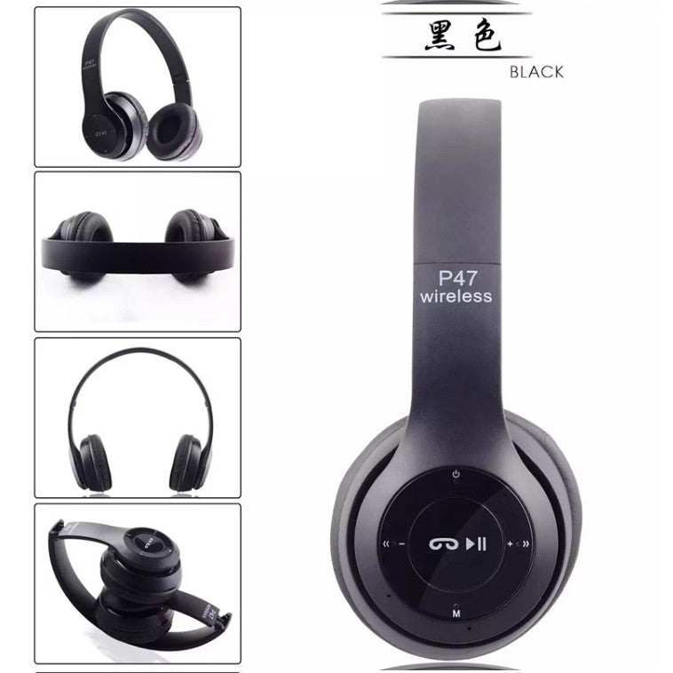 P47 Wireless Bluetooth Headphones – Premium Stereo Sound