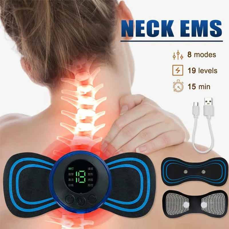 Portable EMS Mini Electric Neck Back Body Massager